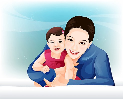 EPS 여자 행복 일러스트 가족 엄마 사랑 가족애 사람 두명 부모 귀여움 육아 아기 모성애 모정 여자만 국내일러스트 감정 컨셉 관계 파일형식 벡터