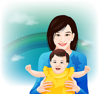 EPS 여자 행복 일러스트 가족 엄마 사랑 가족애 사람 두명 부모 귀여움 육아 아기 모성애 모정 여자만 국내일러스트 감정 컨셉 관계 파일형식 벡터