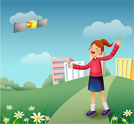 EPS 주간 여자 어린이교육 교육 산업 어린이 과학 일러스트 비즈니스 통신 교과목 하늘 정보통신 한명 사람 소녀 20대 성인 야외 스마트폰 인공위성 정보 과학교육 미래사회 여자만 여자한명만 국내일러스트 자연요소 1 청년 핸드폰 스마트기기 사회_공동체 파일형식 벡터