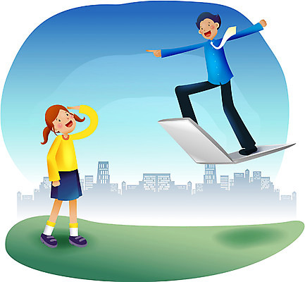 EPS 주간 여자 남자 산업 과학 일러스트 비즈니스 통신 하늘 정보통신 사람 야외 두명 노트북 정보 비행 미래사회 국내일러스트 자연요소 전자제품 사회_공동체 파일형식 벡터