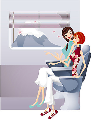 EPS 전신 여자 여행 의자 일러스트 휴가 실내 대화 사람 앉기 성인 내부 두명 친구 기차 수다 여자만 성인여자만 성인만 국내일러스트 육상교통 가구 관계 모션 대중교통 말하기 파일형식 벡터