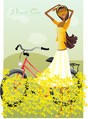 EPS 주간 라이프스타일 사계절 계절 여자 꽃 여행 꽃밭 일러스트 휴가 휴식 한명 서기 사람 상반신 20대 성인 야외 자전거 봄 여자만 여자한명만 성인여자만 청년만 청년여자만 성인한명만 청년여자한명만 성인여자한명만 성인만 국내일러스트 자연요소 식물 1 컨셉 모션 청년 생활 바이크 파일형식 벡터