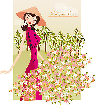 EPS 주간 라이프스타일 사계절 계절 여자 꽃 여행 꽃밭 일러스트 휴가 휴식 한명 서기 사람 상반신 20대 성인 야외 봄 전통의상 아오자이 여자만 여자한명만 성인여자만 청년만 청년여자만 성인한명만 청년여자한명만 성인여자한명만 성인만 국내일러스트 자연요소 식물 1 전통 컨셉 모션 청년 생활 파일형식 벡터