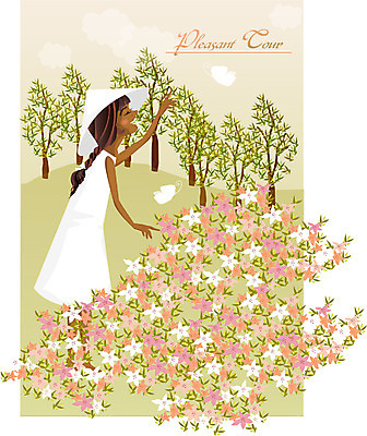 EPS 주간 라이프스타일 사계절 계절 여자 꽃 여행 꽃밭 일러스트 휴가 휴식 한명 서기 사람 상반신 20대 성인 야외 봄 여자만 여자한명만 성인여자만 청년만 청년여자만 성인한명만 청년여자한명만 성인여자한명만 성인만 국내일러스트 자연요소 식물 1 컨셉 모션 청년 생활 파일형식 벡터