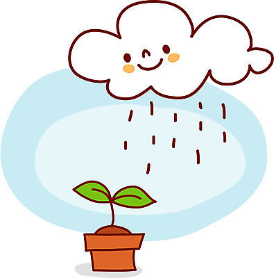 EPS 자연요소 클립아트 식물 구름 화분 일러스트 자연 날씨 사람없음 새싹 비 빗방울 흐림 국내일러스트 비_날씨 생태계 파일형식 벡터