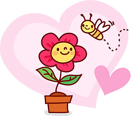 EPS 클립아트 식물 동물 꽃 화분 곤충 절지류 일러스트 사람없음 꿀벌 벌 국내일러스트 벌_곤충 파일형식 벡터