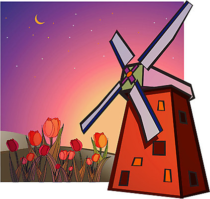 EPS 클립아트 식물 해외 공공시설 건축 꽃 유럽 외국문화 여행 일러스트 봄꽃 유적지 자연 풍경 사람없음 야외 관광지 풍차 튤립 야간 네덜란드 네델란드 국내일러스트 자연요소 나라 문화 고건축 봄 시설 생태계 파일형식 벡터