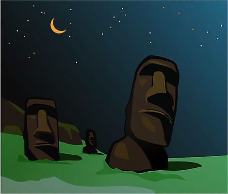 EPS 클립아트 해외 건축 조각 외국문화 여행 일러스트 유적지 사람없음 야외 관광지 남아메리카 야간 석상 칠레 모아이 이스터섬 조각_조소 국내일러스트 자연요소 문화 섬 고건축 아메리카 조소 파일형식 벡터