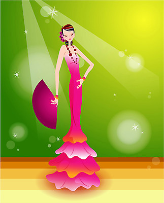 EPS 직업 여자 문화 예술 일러스트 실내 한명 사람 20대 성인 공연 댄서 춤 부채 공연예술 탱고 여자만 여자한명만 성인여자만 청년만 청년여자만 성인한명만 청년여자한명만 성인여자한명만 성인만 국내일러스트 1 문화예술 이벤트 청년 내부 파일형식 벡터