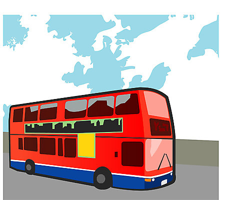 EPS 주간 클립아트 산업 육상교통 교통수단 한대 일러스트 자동차 버스 대중교통 사람없음 야외 운송업 이층버스 관광버스 국내일러스트 자연요소 1 교통 파일형식 벡터