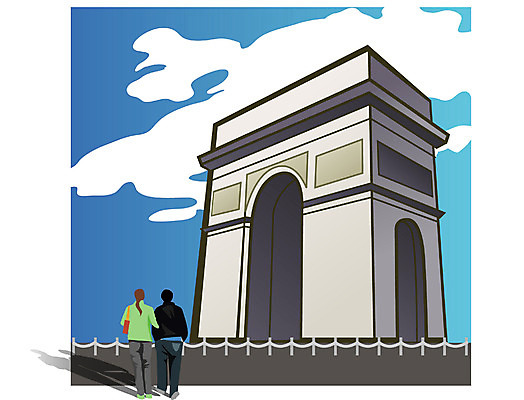 EPS 주간 클립아트 해외 시설물 건축물 건축 유럽 외국문화 여행 고건축 일러스트 유럽건축 야외 두명 관광지 여행객 개선문 프랑스문화 국내일러스트 자연요소 나라 문화 서양건축 사람 유럽문화 파일형식 벡터