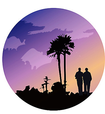 EPS 클립아트 나무 식물 커플 여자 남자 실루엣 데이트 일러스트 자연 사람 풍경 야외 두명 산책 국내일러스트 관계 휴식 촬영기법 생태계 파일형식 벡터