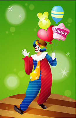 EPS 직업 일러스트 실내 이벤트 공연 광대 피에로 서커스 알림 쇼 풍선 가상인물 국내일러스트 상상 내부 파일형식 벡터