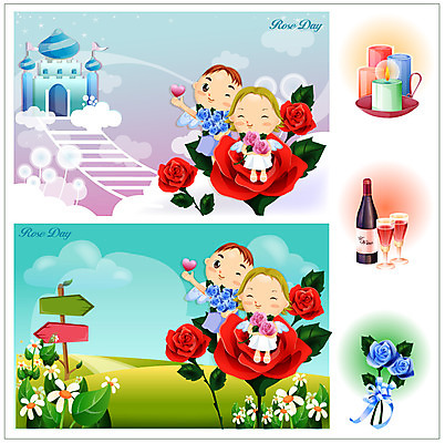 EPS 커플 여자 기념일 남자 프로포즈 데이트 일러스트 선물 사랑 사람 두명 장미 와인 로맨틱 로즈데이 국내일러스트 꽃 감정 컨셉 관계 데이이벤트 주류 이벤트 파일형식 벡터