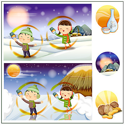 EPS 한국문화 한국전통 커플 계절 여자 기념일 남자 어린이 겨울 일러스트 전통캐릭터 초가집 사람 이벤트 두명 전통놀이 보름달 달 땅콩 호두 정월대보름 부럼 귀밝이술 연중행사 쥐불놀이 어린이만 국내일러스트 일러캐릭터 자연요소 캐릭터 동양문화 전통 명절 관계 놀이 한옥 주류 한국 견과류 파일형식 벡터