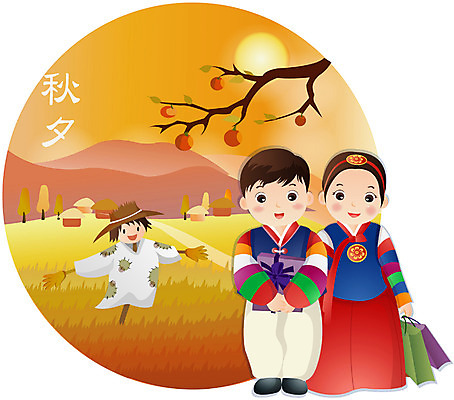 EPS 계절 여자 명절 남자 행복 어린이 일러스트 논 선물 사람 야외 두명 추석 화목 가을 농촌 시골 한복 감나무 허수아비 선물세트 귀성길 추석선물 어린이만 국내일러스트 나무 한국전통 전통 기념일 감정 컨셉 농업 감 전통의상 파일형식 벡터 명절선물