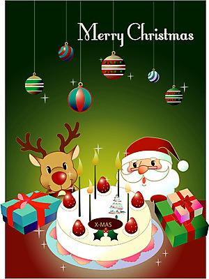 동물 캐릭터 기념일 음식 크리스마스 일러스트 상상 디저트 선물 선물상자 산타클로스 케이크 루돌프 산타캐릭터 크리스마스캐릭터 일러캐릭터 사슴 이벤트 상자