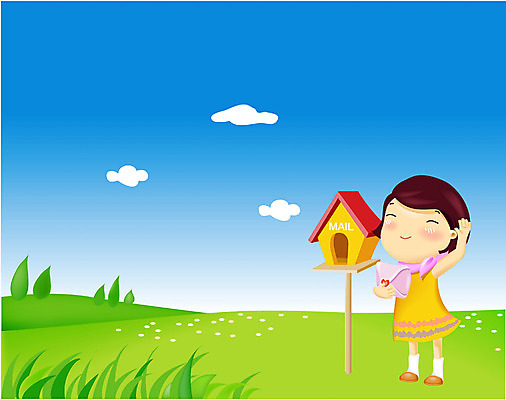 EPS 주간 계절 여자 어린이교육 교육 어린이라이프 초등학생 어린이 일러스트 통신 하늘 방학 여름방학 사랑 한명 사람 소녀 소년 초원 야외 여름 봄 우체통 편지 사연 어린이만 소식_알림 국내일러스트 자연요소 1 학생 라이프스타일 남자 감정 컨셉 휴가 파일형식 벡터 여름_계절