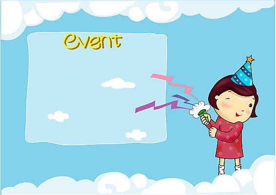 EPS 캐릭터 라이프스타일 여자 어린이라이프 초등학생 어린이 일러스트 하늘 알림판 폭죽 한명 사람 소녀 이벤트 고깔모자 축하 알림 이벤트캐릭터 여자만 여자한명만 어린이만 소녀만 소녀한명만 일러캐릭터 모자_잡화 1 학생 컨셉 생활 파일형식 벡터