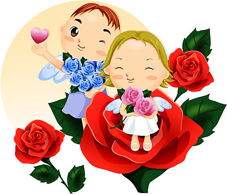 EPS 커플 여자 남자 일러스트 사랑 사람 이벤트 두명 장미 로맨틱 이미지다이어리 로즈데이 국내일러스트 꽃 감정 컨셉 관계 데이이벤트 파일형식 벡터