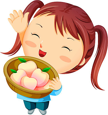 EPS 계절 여자 초등학생 어린이 과일 일러스트 한명 사람 가을 절기 이미지다이어리 복숭아 추분 음력 여자만 여자한명만 어린이만 소녀만 소녀한명만 국내일러스트 1 학생 파일형식 벡터