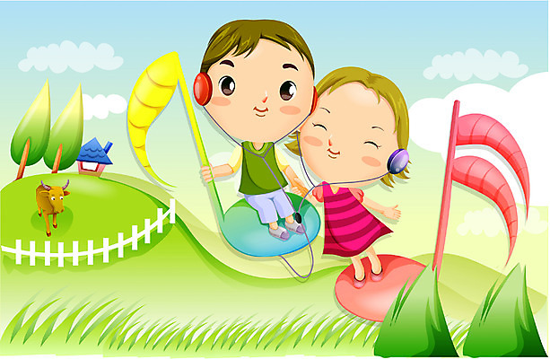 EPS 주간 커플 여자 남자 음악 음표 일러스트 사랑 사람 이벤트 소년 야외 두명 음악감상 로맨틱 이미지다이어리 뮤직데이 국내일러스트 자연요소 기호 기념일 감정 어린이 컨셉 관계 문화예술 감상 파일형식 벡터