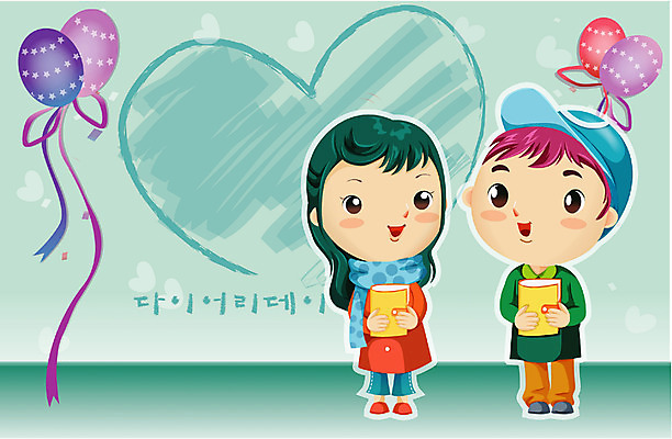 EPS 커플 여자 남자 일러스트 사람 이벤트 두명 다이어리 로맨틱 이미지다이어리 다이어리데이 국내일러스트 컨셉 관계 데이이벤트 사무용품 파일형식 벡터