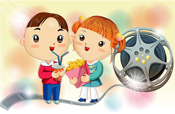 EPS 커플 여자 남자 일러스트 사랑 사람 이벤트 두명 로맨틱 극장 영화 이미지다이어리 콜라 팝콘 영사기 무비데이 국내일러스트 감정 컨셉 관계 데이이벤트 문화예술 탄산음료 파일형식 벡터