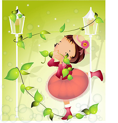 EPS 전신 사계절 계절 공공시설 여자 초등학생 어린이 가로등 일러스트 자연 나뭇잎 한명 서기 사람 소녀 봄 덩굴 순수 즐거움 여자만 여자한명만 어린이만 소녀만 소녀한명만 국내일러스트 식물 1 학생 감정 컨셉 잎 모션 시설 생태계 파일형식 벡터