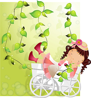 EPS 전신 사계절 계절 여자 초등학생 어린이 일러스트 자연 나뭇잎 한명 사람 소녀 눕기 수레 봄 덩굴 순수 즐거움 마차 여자만 여자한명만 어린이만 소녀만 소녀한명만 국내일러스트 식물 1 학생 감정 교통수단 컨셉 잎 모션 카트 생태계 파일형식 벡터