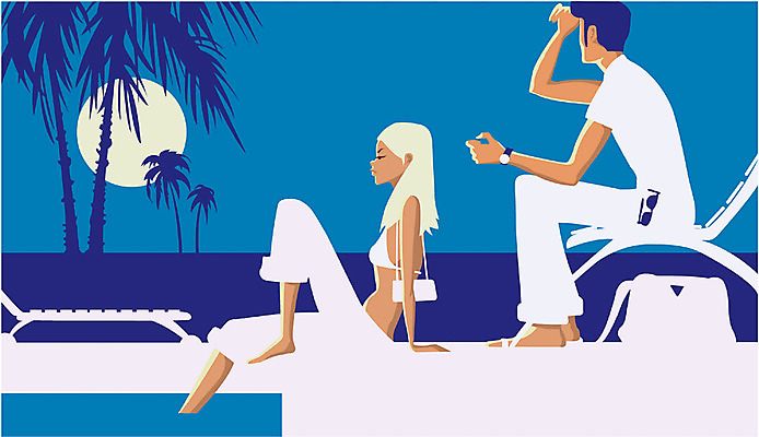 EPS 전신 라이프스타일 커플 여자 남자 여행 데이트 일러스트 리조트 휴가 휴식 수영장 사람 앉기 성인 야외 두명 여름 여름휴가 바캉스 로맨틱 대서 성인만 국내일러스트 계절 컨셉 관계 모션 생활 절기 파일형식 벡터 여름_계절