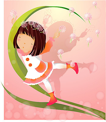 EPS 전신 사계절 계절 여자 초등학생 어린이 일러스트 자연 한명 서기 사람 소녀 봄 풀잎 민들레 순수 즐거움 꽃가루 민들레홀씨 여자만 여자한명만 어린이만 소녀만 소녀한명만 국내일러스트 1 학생 꽃 감정 컨셉 잎 모션 풀_식물 가루 생태계 파일형식 벡터