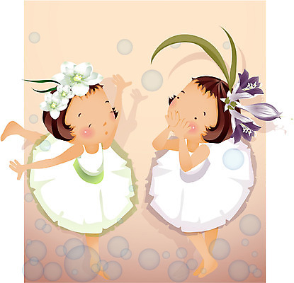 EPS 전신 식물 사계절 계절 여자 꽃 어린이 일러스트 자연 서기 사람 소녀 두명 여름 순수 즐거움 물매화 비비추 여자만 어린이만 소녀만 국내일러스트 감정 컨셉 모션 생태계 파일형식 벡터