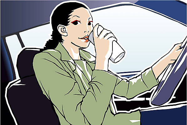 EPS 여자 일러스트 비즈니스 한명 사람 앉기 상반신 20대 성인 컵 운전 업무 직장인 사무원 비즈니스우먼 물컵 차안 여자만 여자한명만 성인여자만 청년만 청년여자만 성인한명만 청년여자한명만 성인여자한명만 성인만 국내일러스트 직업 1 식기 모션 청년 작업 파일형식 벡터