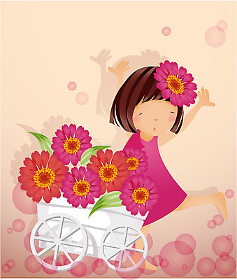 EPS 전신 식물 사계절 계절 여자 꽃 초등학생 어린이 일러스트 자연 한명 서기 사람 소녀 여름 수레 들꽃 순수 즐거움 여자만 여자한명만 어린이만 소녀만 소녀한명만 국내일러스트 1 학생 감정 컨셉 모션 카트 생태계 파일형식 벡터