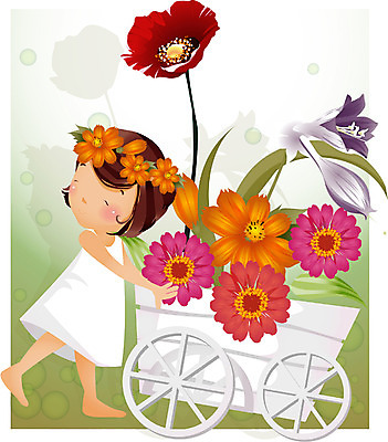 EPS 전신 식물 사계절 계절 여자 꽃 초등학생 어린이 일러스트 자연 한명 서기 사람 소녀 여름 수레 들꽃 순수 즐거움 여자만 여자한명만 어린이만 소녀만 소녀한명만 국내일러스트 1 학생 감정 컨셉 모션 카트 생태계 파일형식 벡터