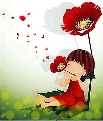 EPS 전신 식물 사계절 계절 여자 꽃 초등학생 어린이 일러스트 여름꽃 자연 한명 사람 앉기 소녀 여름 들꽃 순수 즐거움 양귀비 여자만 여자한명만 어린이만 소녀만 소녀한명만 국내일러스트 1 학생 감정 컨셉 모션 생태계 파일형식 벡터 여름_계절