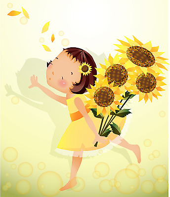 EPS 전신 식물 사계절 계절 여자 꽃 초등학생 어린이 일러스트 자연 해바라기 한명 서기 사람 소녀 여름 순수 즐거움 여자만 여자한명만 어린이만 소녀만 소녀한명만 국내일러스트 1 학생 감정 컨셉 모션 생태계 파일형식 벡터