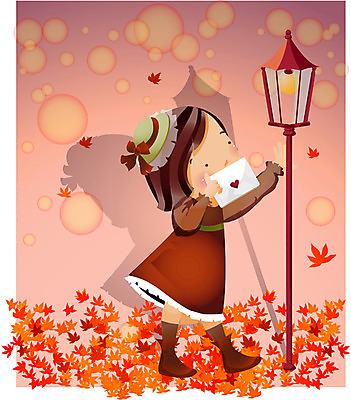 EPS 전신 사계절 계절 공원 공공시설 여자 초등학생 어린이 단풍 낙엽 가로등 일러스트 자연 한명 서기 사람 소녀 가을 편지 여자만 여자한명만 어린이만 소녀만 소녀한명만 국내일러스트 1 학생 잎 모션 시설 생태계 파일형식 벡터