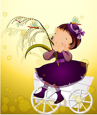 EPS 전신 사계절 계절 여자 어린이 일러스트 논 한명 사람 앉기 소녀 10대 수레 벼 쌀 가을 농촌 잠자리 여자만 여자한명만 소녀만 국내일러스트 1 곤충 농업 모션 청소년 곡류 카트 시골 어린이만 파일형식 벡터