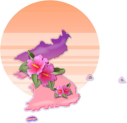 EPS 식물 꽃 지도 일러스트 자연 한국 국화 가을꽃 사람없음 이미지다이어리 무궁화 현충일 한반도 국내일러스트 기념일 아시아 생태계 파일형식 벡터 호국보훈의달 가을_계절