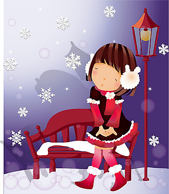 EPS 전신 사계절 계절 공원 공공시설 여자 어린이 겨울 가로등 벤치 의자 일러스트 한명 사람 앉기 소녀 10대 눈 여자만 여자한명만 소녀만 국내일러스트 자연요소 1 가구 모션 청소년 날씨 시설 어린이만 파일형식 벡터