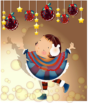 EPS 전신 사계절 계절 여자 기념일 종교 초등학생 어린이 크리스마스 겨울 일러스트 한명 사람 소녀 장식 쿠키 과자 여자만 여자한명만 어린이만 소녀만 소녀한명만 국내일러스트 1 학생 디저트 이벤트 파일형식 벡터