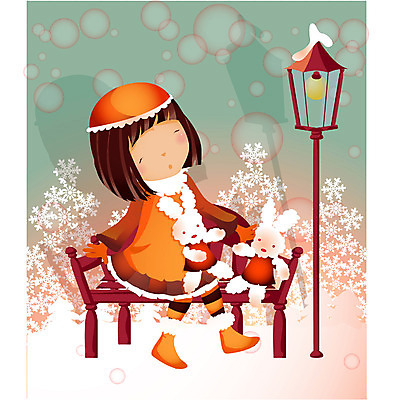 EPS 전신 사계절 계절 공원 공공시설 여자 기념일 종교 초등학생 어린이 인형 크리스마스 겨울 가로등 벤치 의자 일러스트 한명 사람 앉기 소녀 장식 여자만 여자한명만 어린이만 소녀만 소녀한명만 국내일러스트 1 학생 가구 모션 이벤트 시설 파일형식 벡터
