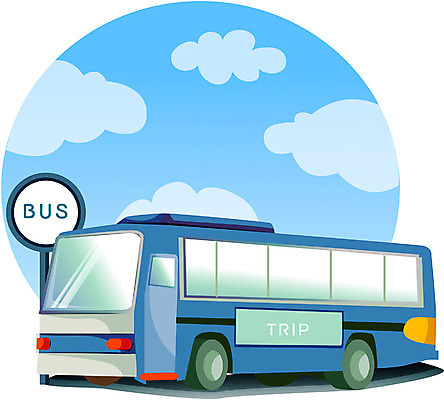 EPS 사계절 계절 산업 육상교통 여행 한대 일러스트 방학 버스 대중교통 여름방학 사람없음 여름 운송업 이미지다이어리 입하 국내일러스트 1 교통수단 휴가 절기 파일형식 벡터 여름_계절