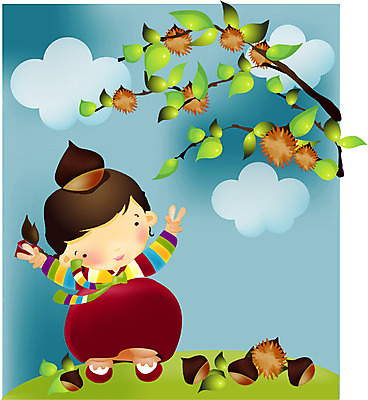 EPS 주간 전신 여자 명절 어린이 일러스트 한명 서기 사람 앉기 소녀 야외 10대 추석 가을 밤송이 한복 즐거움 밤나무 밤따기 여자만 여자한명만 소녀만 국내일러스트 자연요소 나무 1 한국전통 전통 계절 기념일 감정 모션 청소년 밤_견과류 전통의상 어린이만 파일형식 벡터