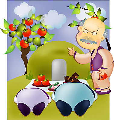 EPS 주간 사계절 명절 할아버지 남자 일러스트 가족 한국 사람 야외 세명 추석 가을 무덤 절 의식 감나무 성묘 남자만 성인남자만 노인만 성인만 노인남자만 국내일러스트 자연요소 나무 전통 계절 기념일 노년 아시아 관계 감 인사 파일형식 벡터