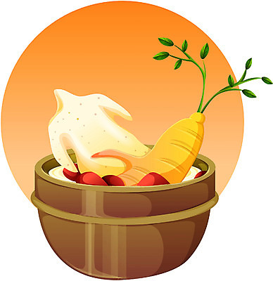 EPS 한식 음식 일러스트 여름음식 사람없음 닭 복날 인삼 절기 이미지다이어리 삼계탕 중복 보신 제철음식 삼복 국내일러스트 계절 기념일 조류 삼 보양식 제철 파일형식 벡터 여름_계절