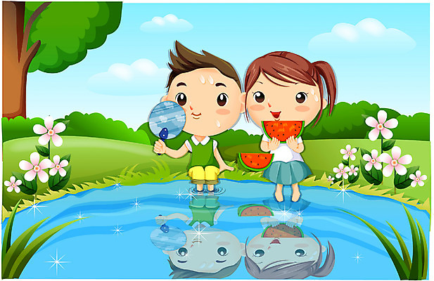 EPS 주간 전통 커플 계절 여자 남자 호수 어린이 일러스트 여름음식 수박 사람 소녀 소년 야외 두명 여름 시골 연못 부채 더위 절기 이미지다이어리 대서 어린이만 제철음식 제철과일 국내일러스트 자연요소 음식 과일 관계 날씨 제철 파일형식 벡터 여름_계절