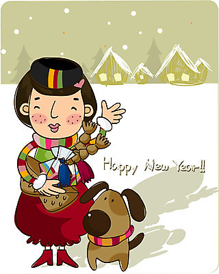 EPS 전신 전통 여자 명절 어린이 겨울 일러스트 새해 한명 서기 사람 소녀 야외 10대 설날 인사 한복 복조리 여자만 여자한명만 소녀만 국내일러스트 1 한국전통 계절 기념일 모션 청소년 전통소품 예절 전통의상 어린이만 파일형식 벡터